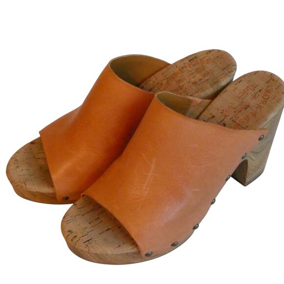 Kork Ease Danika Orange Papaya Studded Platform Heel Wedge Clog Women's 9 - Picture 1 of 10